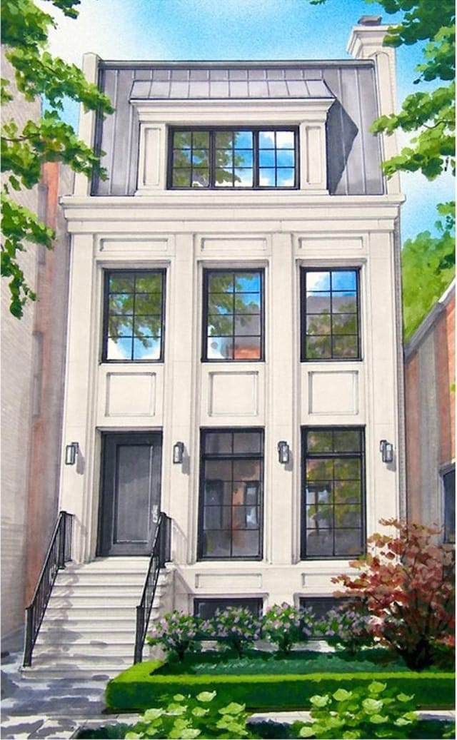 exterior space featuring a chimney