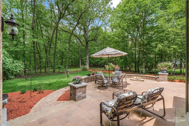 view of patio with outdoor dining space