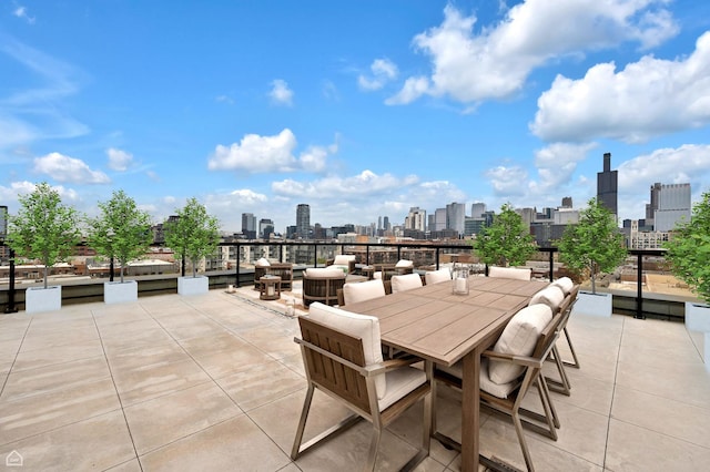 305 S Racine Ave Ph-A, Ph-A Chicago, IL 60607 - view of patio / terrace featuring a skyline view and outdoor dining space
