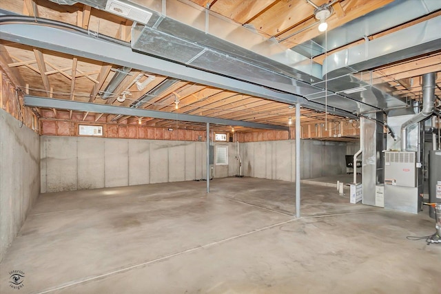 view of unfinished basement