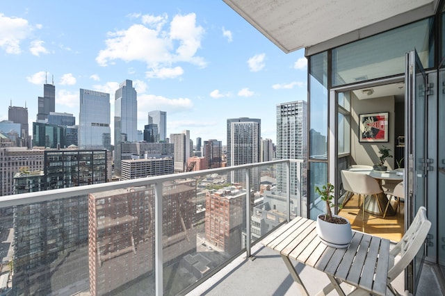 balcony featuring a view of city