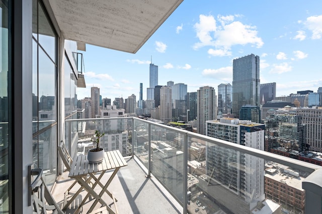 balcony featuring a city view
