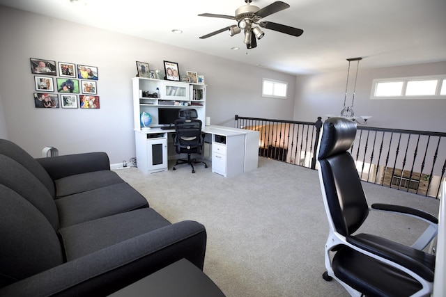 16725 92nd Ave, Orland Hills, IL 60487 - office space with ceiling fan and light carpet