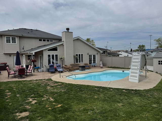 16725 92nd Ave, Orland Hills, IL 60487 - view of pool with an outdoor hangout area, a patio area, and a water slide
