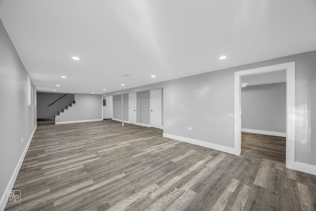 6330 W 64th Pl, Chicago, IL 60638 - finished below grade area featuring wood finished floors, baseboards, and recessed lighting