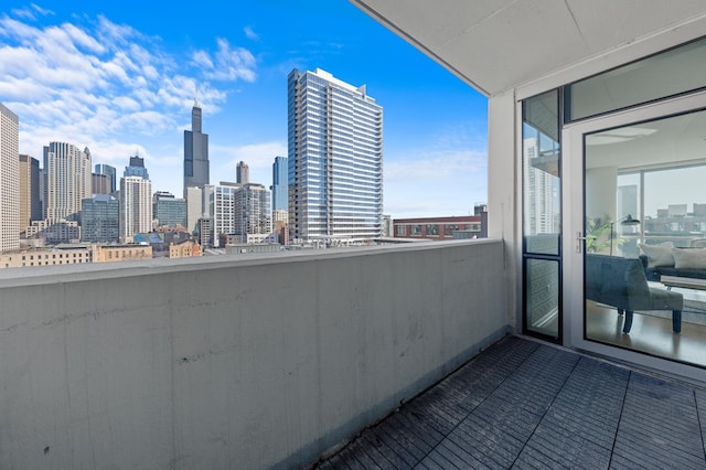 balcony with a view of city