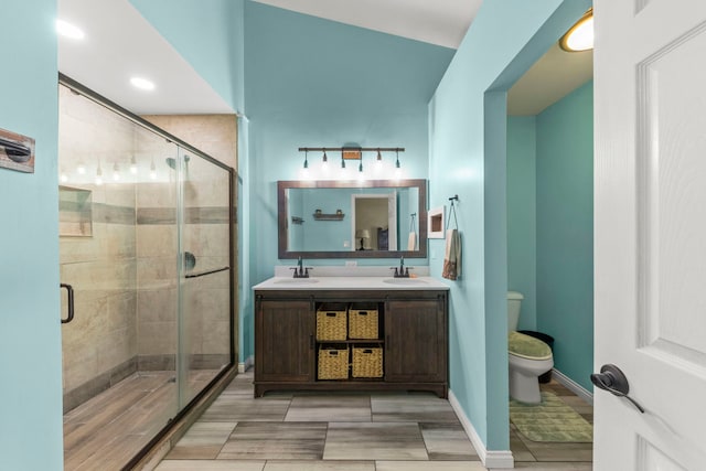 1844 Candlelight Cir, Montgomery, IL 60538 - bathroom with double vanity and a shower stall