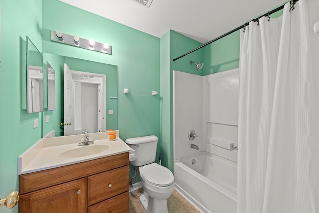 1844 Candlelight Cir, Montgomery, IL 60538 - full bath featuring vanity, shower / tub combo with curtain, and tile patterned floors