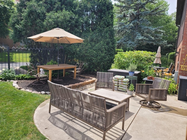 view of patio / terrace with fence