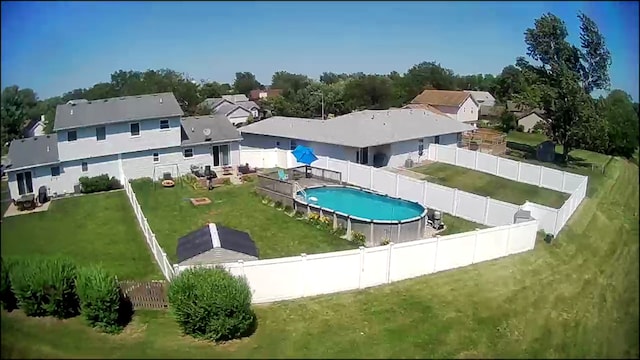 bird's eye view with a residential view
