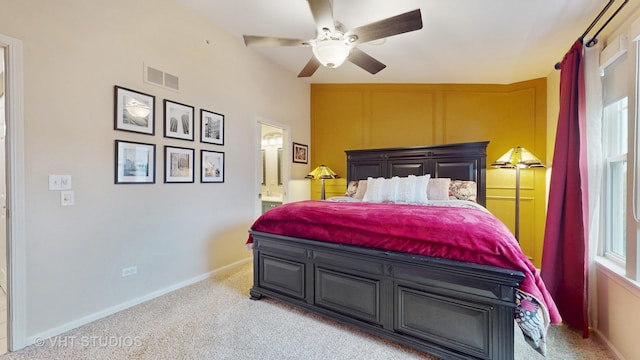 196 Tyler Ct, Lake Zurich, IL 60047 - bedroom with carpet flooring, ensuite bathroom, ceiling fan, and baseboards