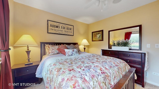 196 Tyler Ct, Lake Zurich, IL 60047 - bedroom with light colored carpet, baseboards, and a ceiling fan