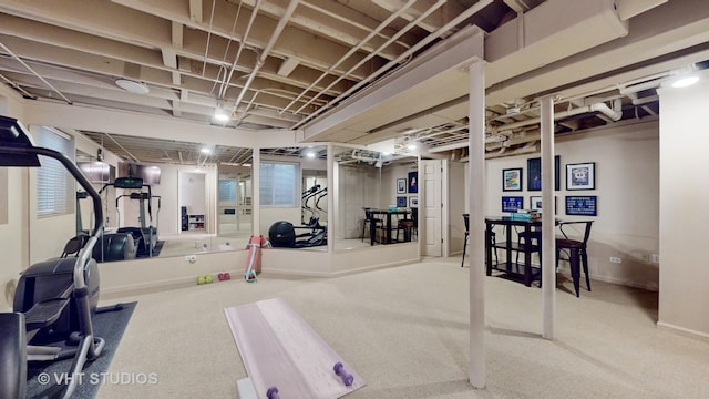 196 Tyler Ct, Lake Zurich, IL 60047 - exercise area featuring carpet flooring and baseboards