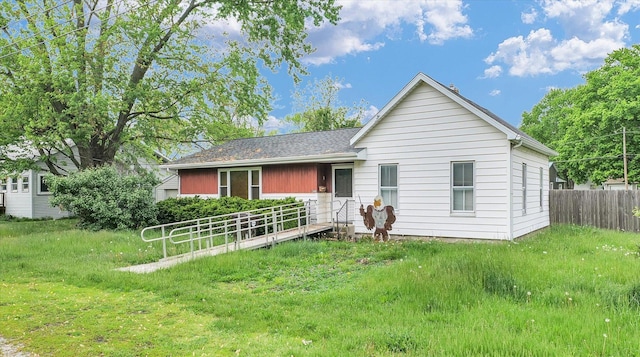 view of single story home