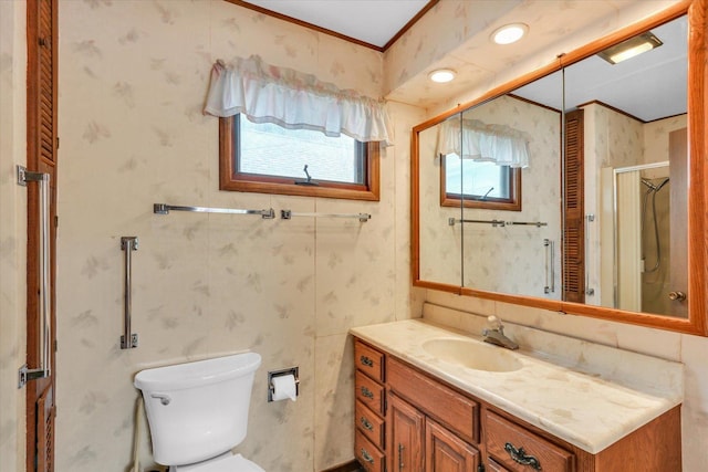 907 E Glenview Dr, Tuscola, IL 61953 - full bath with toilet, vanity, and an enclosed shower