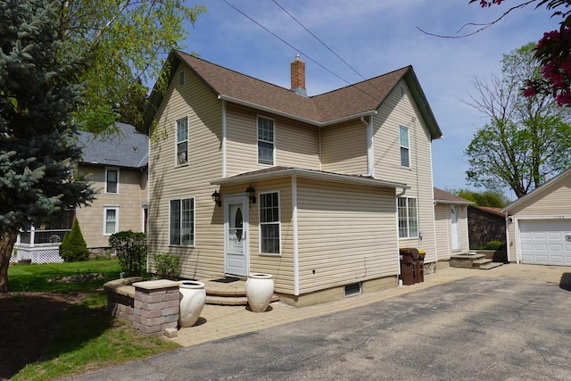 11108 S Myrtle St, Huntley, IL 60142 - view of front of home featuring a chimney and roof with shingles