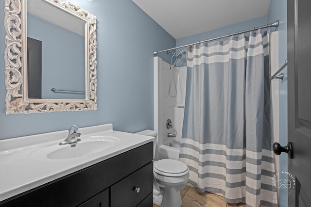 17 S Cypress Dr, Bristol, IL 60512 - bathroom featuring vanity, toilet, shower / bathtub combination with curtain, and wood finished floors
