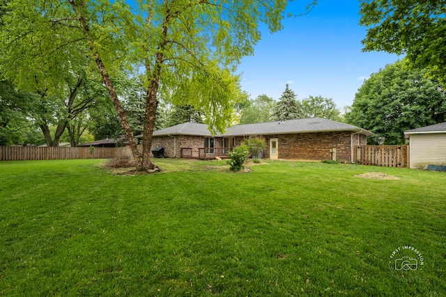 17 S Cypress Dr, Bristol, IL 60512 - view of yard with a deck