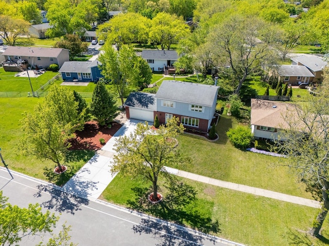 aerial view of residential area