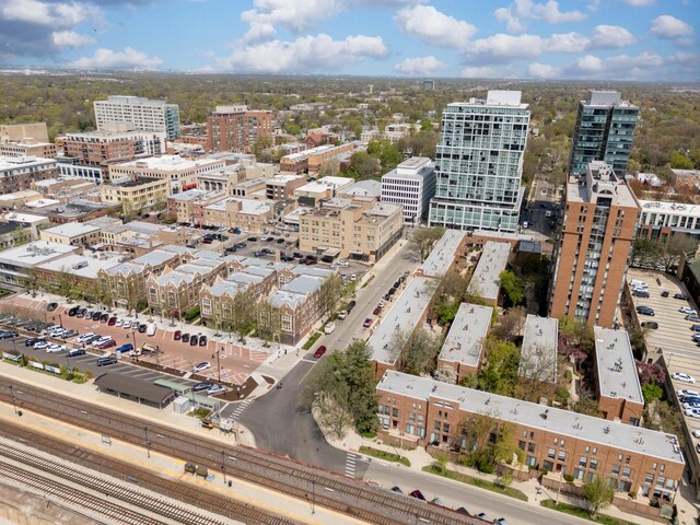 drone / aerial view with a view of city
