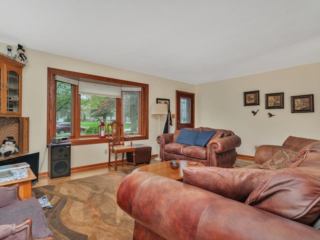 living room with baseboards