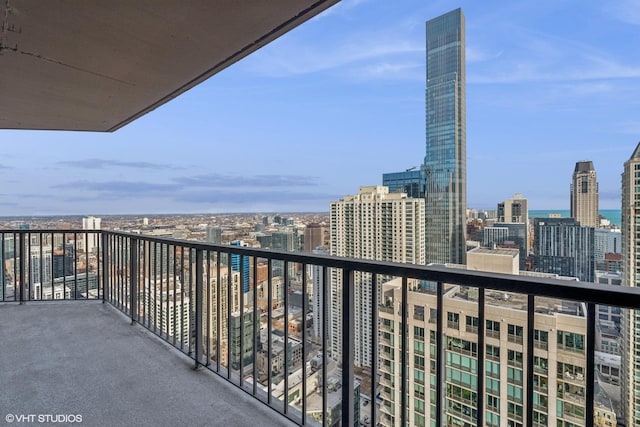 balcony with a view of city