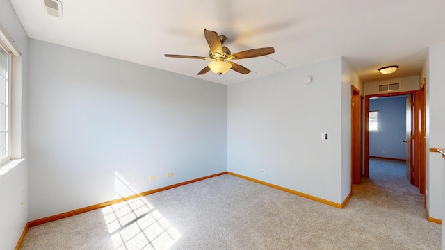 341 Capitol Dr Unit D, Sugar Grove, IL 60554 - spare room with a ceiling fan, plenty of natural light, and light colored carpet