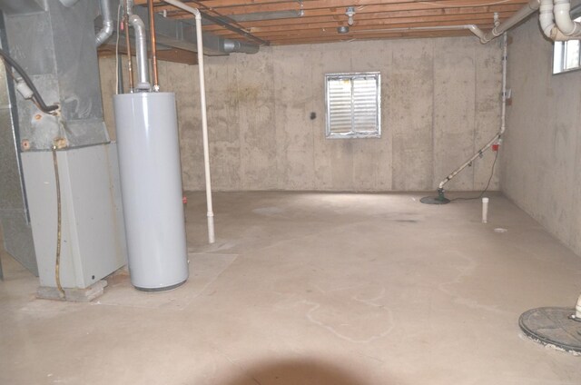 below grade area with water heater