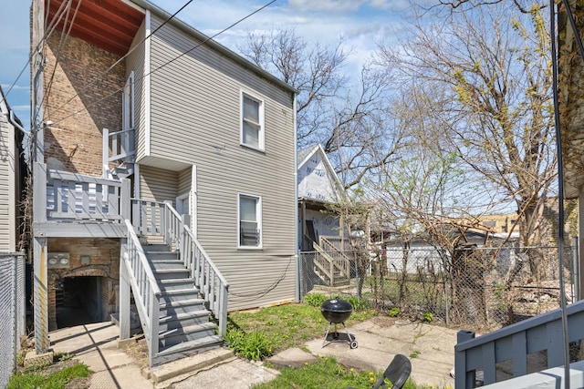 7123 S Green St, Chicago, IL 60621 - rear view of property with stairs