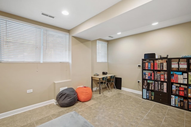 6029 N Ridge Ave, Chicago, IL 60660 - playroom featuring tile patterned flooring, baseboards, and recessed lighting
