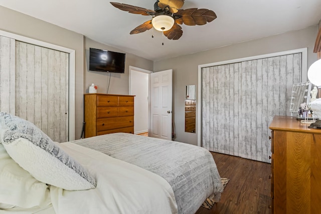 1003 Poplar St, Monticello, IL 61856 - bedroom featuring dark wood-style flooring and a ceiling fan