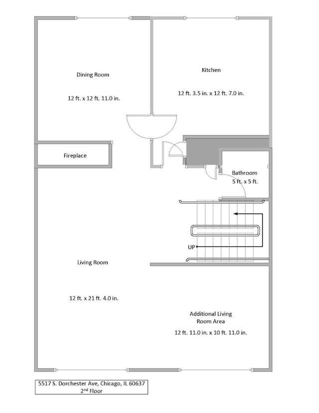 5517 S Dorchester Ave, Chicago, IL 60637 - floor plan / room layout