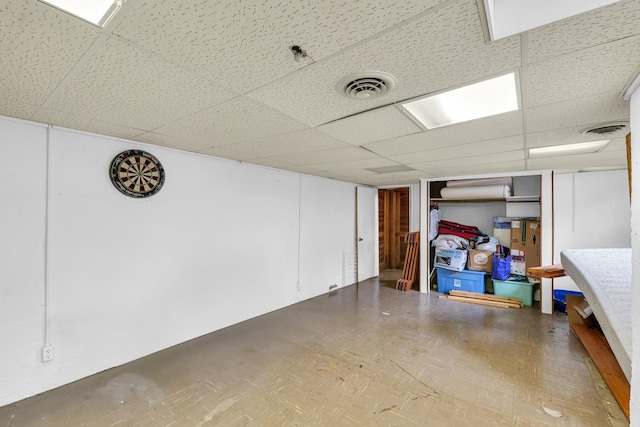 302 Flora Dr, Champaign, IL 61821 - finished below grade area featuring a paneled ceiling