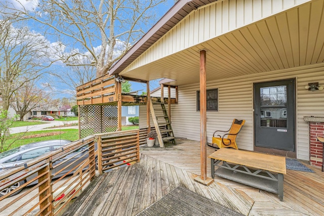 302 Flora Dr, Champaign, IL 61821 - wooden terrace featuring stairs