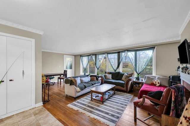 302 Flora Dr, Champaign, IL 61821 - living area featuring ornamental molding, plenty of natural light, and baseboards