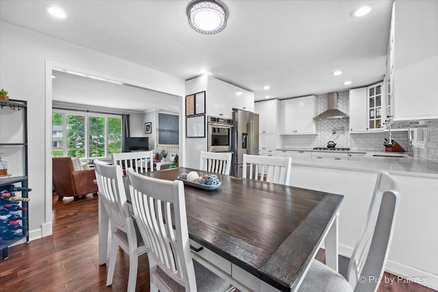 537 71st St, Darien, IL 60561 - dining area with dark wood-style floors and recessed lighting