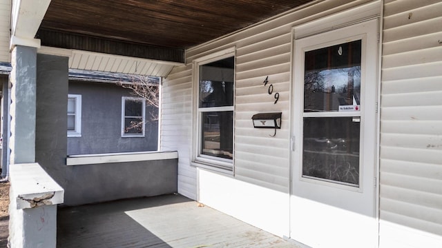 exterior space featuring covered porch