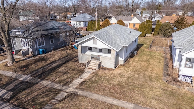 bird's eye view with a residential view
