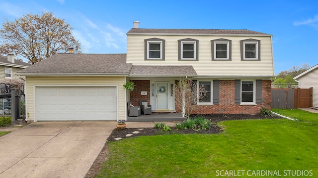2288 Westminster St, Wheaton, IL 60189 - view of front of property featuring concrete driveway, fence, a front yard, and a garage
