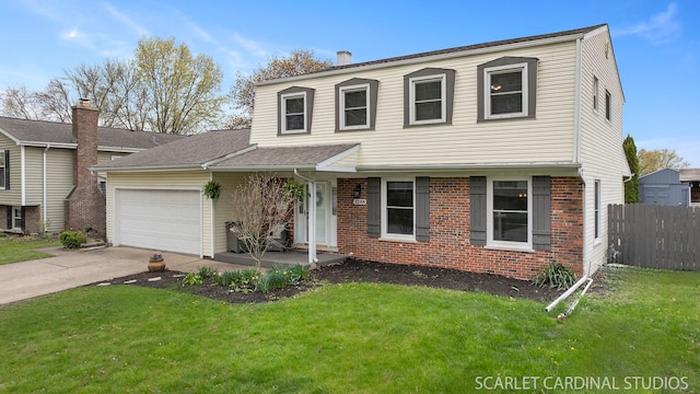 2288 Westminster St, Wheaton, IL 60189 - traditional home featuring an attached garage, fence, driveway, and a front yard