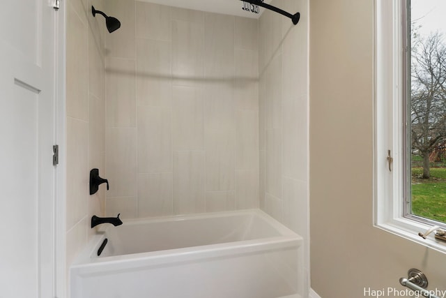 full bathroom with shower / washtub combination
