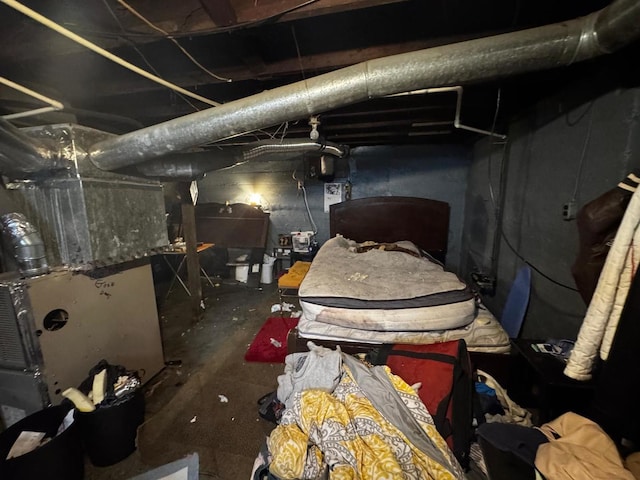 unfinished below grade area with heating unit