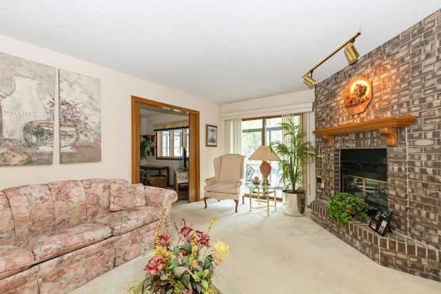 7834 W Foresthill Ct Unit 1Cr, Palos Heights, IL 60463 - living area featuring carpet and a fireplace