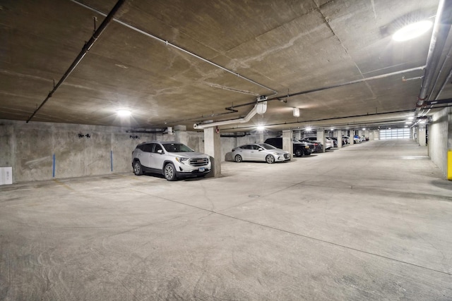 view of parking garage