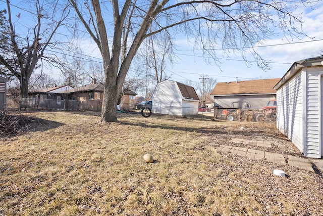 view of yard with fence