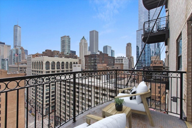 balcony with a view of city