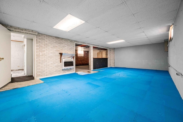 finished basement with heating unit