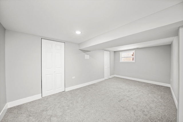 8045 S Escanaba Ave, Chicago, IL 60617 - below grade area with baseboards, carpet floors, and recessed lighting