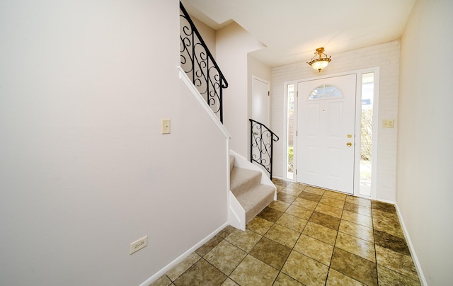 4150 Brentwood Ln, Waukegan, IL 60087 - entrance foyer with stairs and baseboards