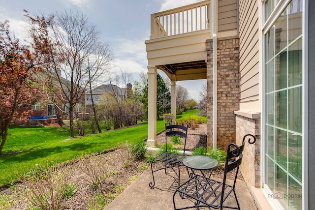 view of patio / terrace featuring a balcony